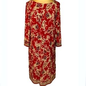 Beautiful Women’s Dress, color burgundy flower design, size 10 used $7.00